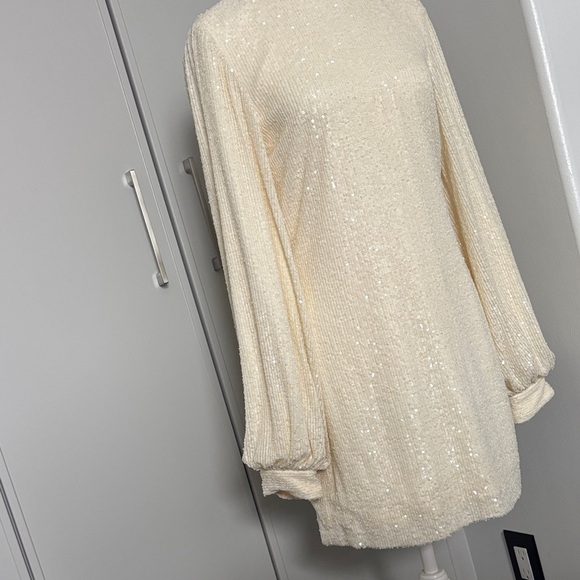 Alexis Cream Long Sleeve Sequin Dress - Picture 6 of 12